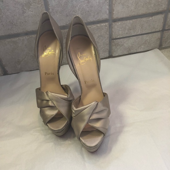 💯 Christian Louboutin Volpi 150 Satin Pearl - Picture 3 of 8